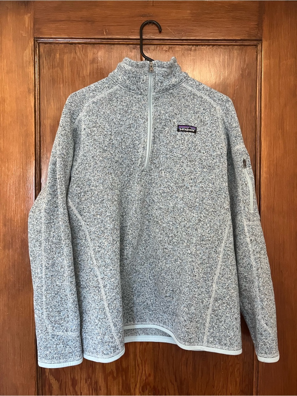 Patagonia Women’s Better Sweater Half-Zip in Heather Light Blue
